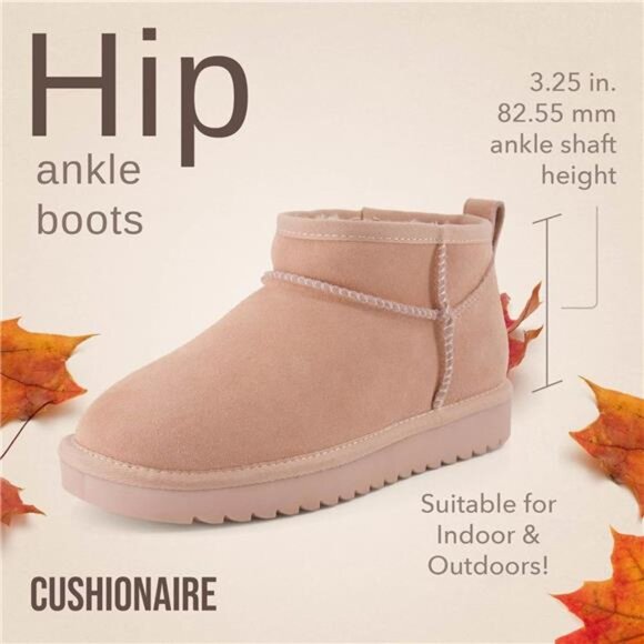 Hip 2 Genuine Suede Ankle Boots for Women, Cozy Faux Shearling - Picture 2 of 8